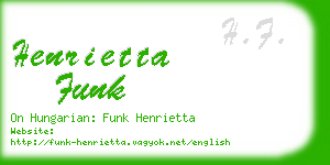 henrietta funk business card